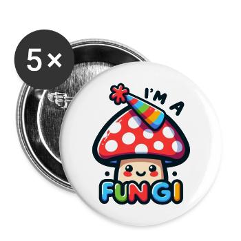 I'm a Fungi - Buttons groß 56 mm (5er Pack) - Weiß - Vorne