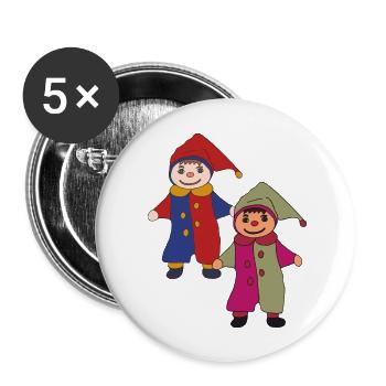 kasper 2fach - Buttons groß 56 mm (5er Pack) - Weiß - Vorne