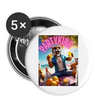 Partyking - Buttons groß 56 mm (5er Pack) - Weiß - Vorne