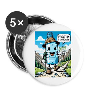 Hydration is a Uphill Battle - Buttons groß 56 mm (5er Pack) - Weiß - Vorne
