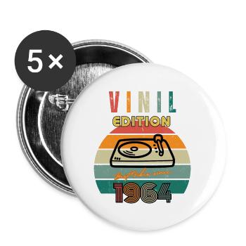 Vinyl Edition: Best Since 1964 - Retro Music - Buttons large 2.2''/56 mm (5-pack) - white - Front