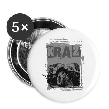 Camion KRAZ - Lot de 5 grands badges (56 mm) - blanc - Devant