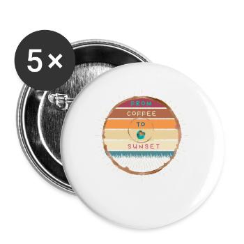 FROM COFFEE TO SUNSET - Buttons groß 56 mm (5er Pack) - Weiß - Vorne