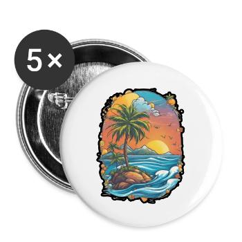 disque vinyle - Lot de 5 grands badges (56 mm) - blanc - Devant