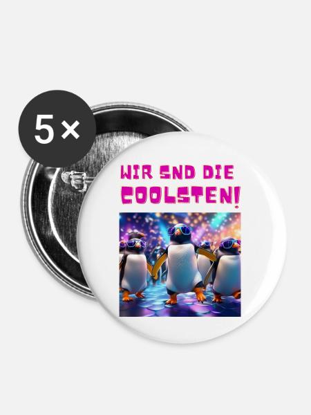 Die Coolsten! - Buttons groß 56 mm (5er Pack) - Weiß