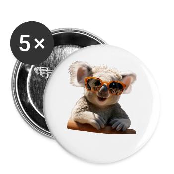 Koala Australia Koalas Koala Bear Cute Koala Bear - Buttons large 2.2''/56 mm (5-pack) - white - Front