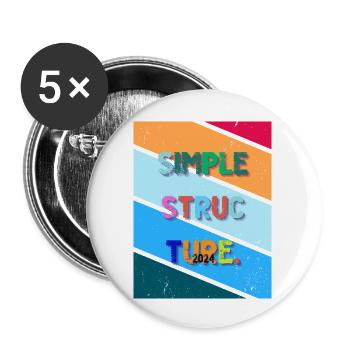 Schlichtes Design. Einfache Struktur 2024. - Buttons groß 56 mm (5er Pack) - Weiß - Vorne