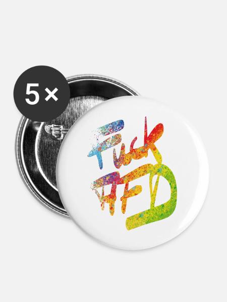 FCK AFD - Buttons groß 56 mm (5er Pack) - Weiß