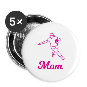 Rugby Mom - Buttons large 2.2''/56 mm (5-pack) - white - Front