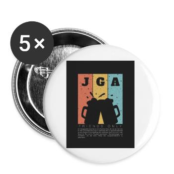 JGA friends only - Buttons groß 56 mm (5er Pack) - Weiß - Vorne