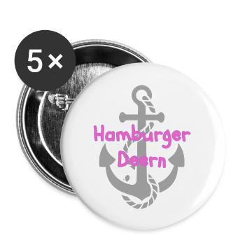 Hamburger Deern - Buttons groß 56 mm (5er Pack) - Weiß - Vorne