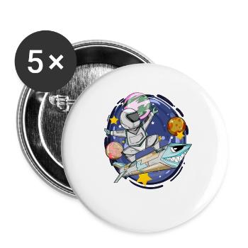 Astronaut in Space - Astronaut Motif for Kids - Buttons large 2.2''/56 mm (5-pack) - white - Front