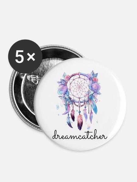 dreamcatcher - Buttons groß 56 mm (5er Pack) - Weiß