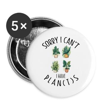 Désolé, je ne peux pas, j’ai des plantes jardinier plante - Lot de 5 grands badges (56 mm) - blanc - Devant