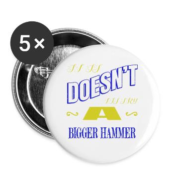 funny quote humor jokes construction carpenter - Buttons large 2.2''/56 mm (5-pack) - white - Front