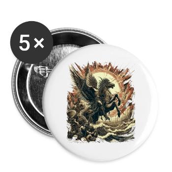 Myth of the Divine Rider - Buttons large 2.2''/56 mm (5-pack) - white - Front