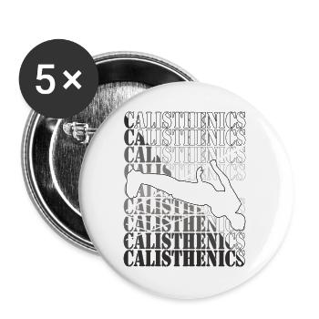Motif de calisténie – Conception d’entraînement de rue - Lot de 5 grands badges (56 mm) - blanc - Devant
