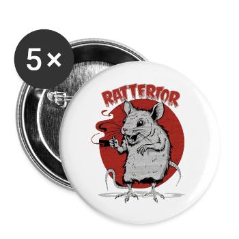 Rodent Havoc Creation - Lot de 5 grands badges (56 mm) - blanc - Devant
