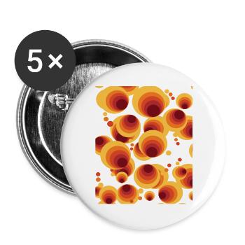 Abstraktes Polka Dots Kreismuster - Buttons groß 56 mm (5er Pack) - Weiß - Vorne