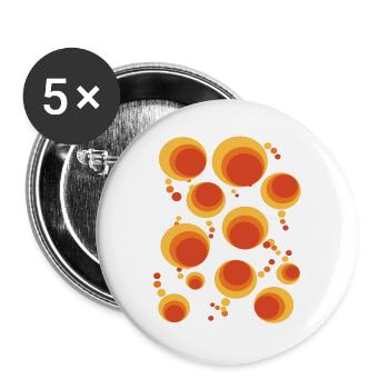 50er 60er Polka Dot Kreis Stilmuster - Buttons groß 56 mm (5er Pack) - Weiß - Vorne