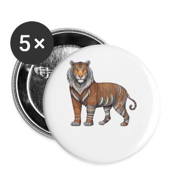 Lion, Animal, Wilderness, Tiger, Predator, Majestic, - Buttons large 2.2''/56 mm (5-pack) - white - Front