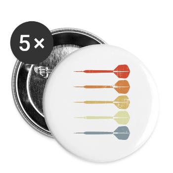 Vintage Dartpfeile Skizze - Buttons groß 56 mm (5er Pack) - Weiß - Vorne