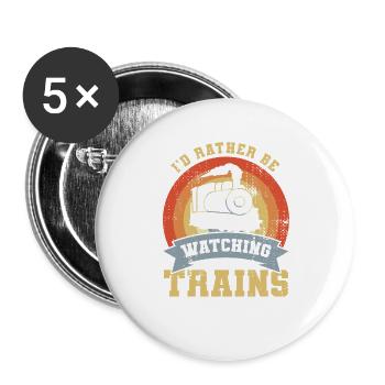 Drôle de cheminot - Lot de 5 grands badges (56 mm) - blanc - Devant