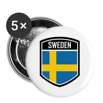 Schweden, Schweden, Skandinavien, Skandinavien, Wikinger, Europa - Buttons groß 56 mm (5er Pack) - Weiß - Vorne