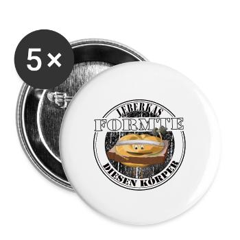 Leberkäs a façonné ce corps – Humour de Kultessen - Lot de 5 grands badges (56 mm) - blanc - Devant