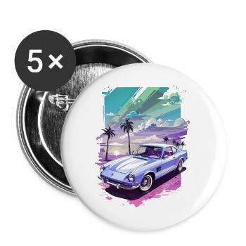 Los Angeles, USA, Amerika, Kalifornien, Mia, Retro - Buttons groß 56 mm (5er Pack) - Weiß - Vorne