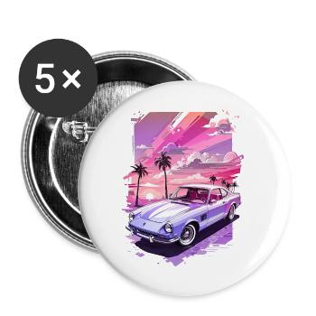 Los Angeles, USA, Amerika, Kalifornien, Graffitti Miami - Buttons groß 56 mm (5er Pack) - Weiß - Vorne