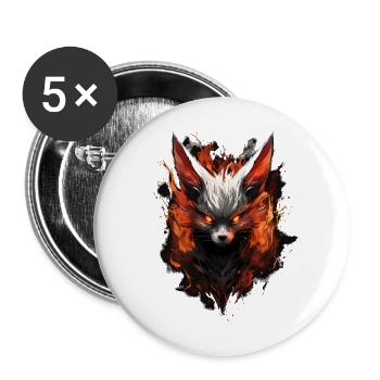 Volpe Demone Fennec Demon Fox - Buttons large 2.2''/56 mm (5-pack) - white - Front