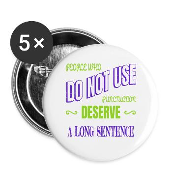 joke books statement bicycle sayings novelist blog - Buttons groß 56 mm (5er Pack) - Weiß - Vorne