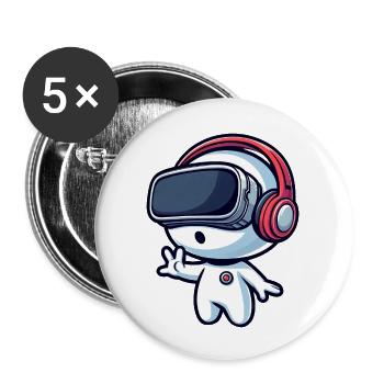 Alien Alien VR Joueur de réalité virtuelle - Lot de 5 grands badges (56 mm) - blanc - Devant