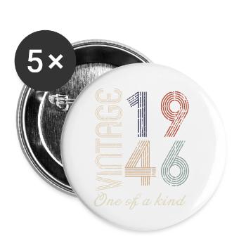 78th Birthday 1946 - Vintage Retro Gift Idea - Buttons large 2.2''/56 mm (5-pack) - white - Front
