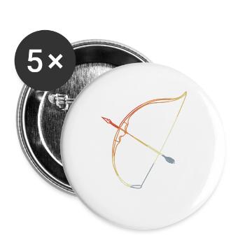 Bogenschießen - Buttons groß 56 mm (5er Pack) - Weiß - Vorne