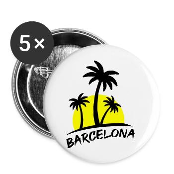 Barcelone - Lot de 5 grands badges (56 mm) - blanc - Devant