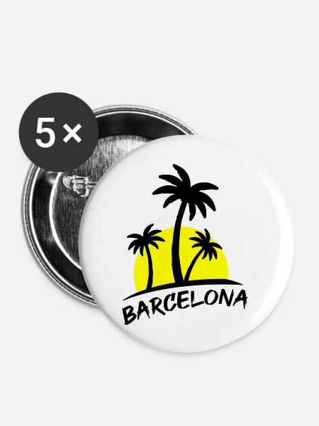 barcelona - Buttons groß 56 mm (5er Pack) - Weiß