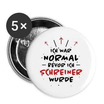 Schreiner Spruch Beruf Lustiges Schreiner Geschenk - Buttons groß 56 mm (5er Pack) - Weiß - Vorne