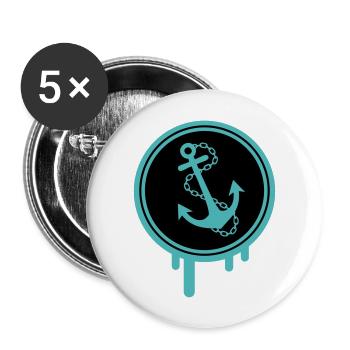 Anchor Icon Blobs - Buttons large 2.2''/56 mm (5-pack) - white - Front