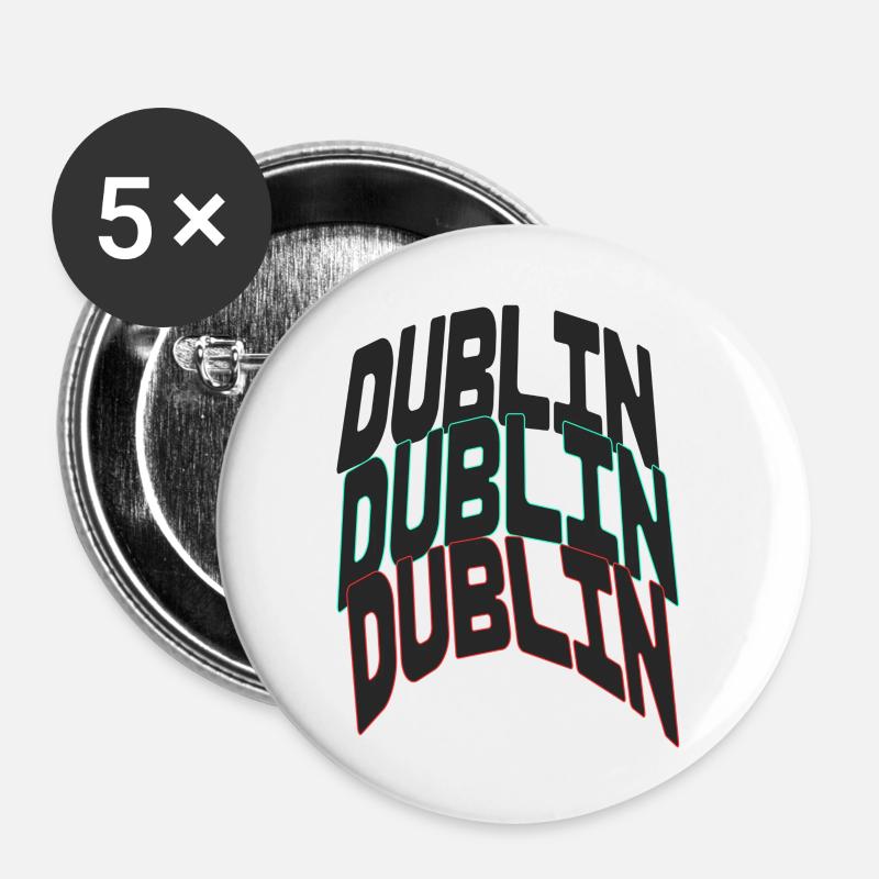 Dublin - Buttons large 2.2''/56 mm (5-pack) - white