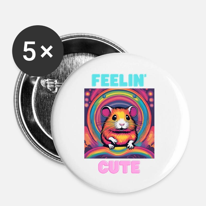 Feeling Cute - Buttons large 2.2''/56 mm (5-pack) - white