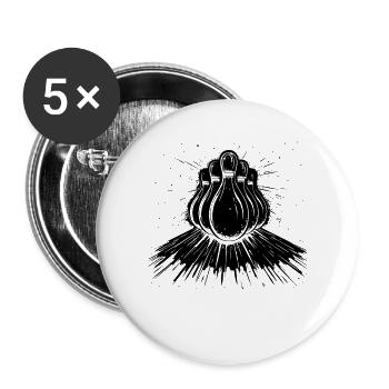 Bowling Sketch - Buttons large 2.2''/56 mm (5-pack) - white - Front