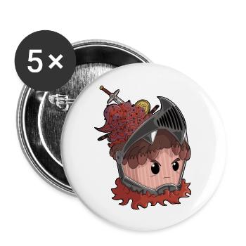 Knight Cupcake - Buttons groß 56 mm (5er Pack) - Weiß - Vorne