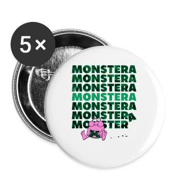Monstera Monster - Buttons large 2.2''/56 mm (5-pack) - white - Front