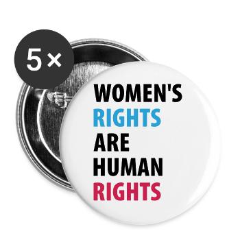 Women's Right Are Human Rights - Buttons large 2.2''/56 mm (5-pack) - white - Front