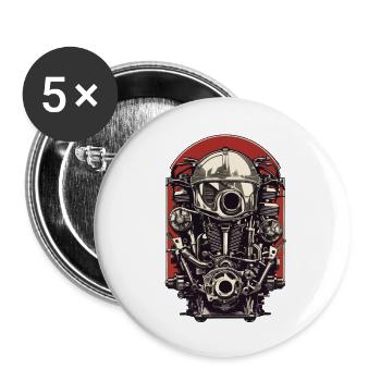 Ingénieur automobile Mécanicien de véhicules à moteur Vintage - Lot de 5 grands badges (56 mm) - blanc - Devant
