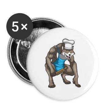 Loup-garou Halloween Baker - Lot de 5 grands badges (56 mm) - blanc - Devant
