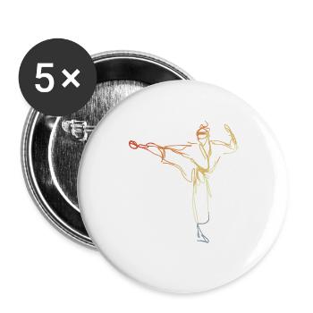 Vintage Karateka Drawing - Buttons large 2.2''/56 mm (5-pack) - white - Front
