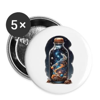 Outer Space en bouteille Boho Style Bohème Streetwear - Lot de 5 grands badges (56 mm) - blanc - Devant